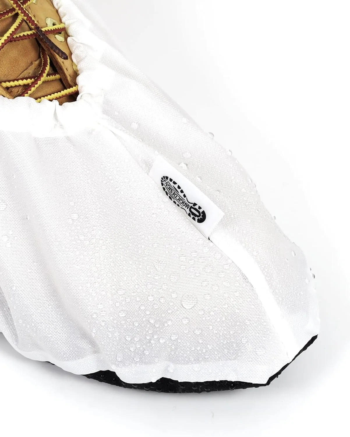2 Pairs Non Slip waterproof Reusable shoe Covers for contrators and Carpet Floor Protection, Machine Washable. WHITE XLARGE