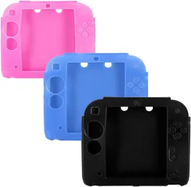 3Packs Protective Soft Silicone Rubber Gel Skin Case Cover for Nintendo 2DS (BL BU PI)
