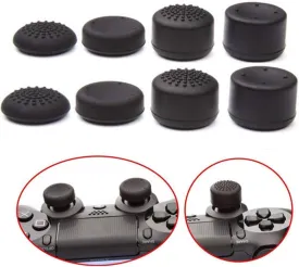 8 Pcs Heightened Soft Silicone Anti-Slip Analog Joystick Thumb Grip Stick Cap Cover Case Skin Skid Heighten for PlayStation 4 PS4 PS3 Xbox Controller (Black)