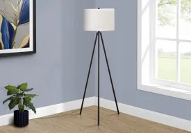 ChromaGlow 63" Floor Lamp - Sleek Black Metal Design with Ivory/Cream Shade