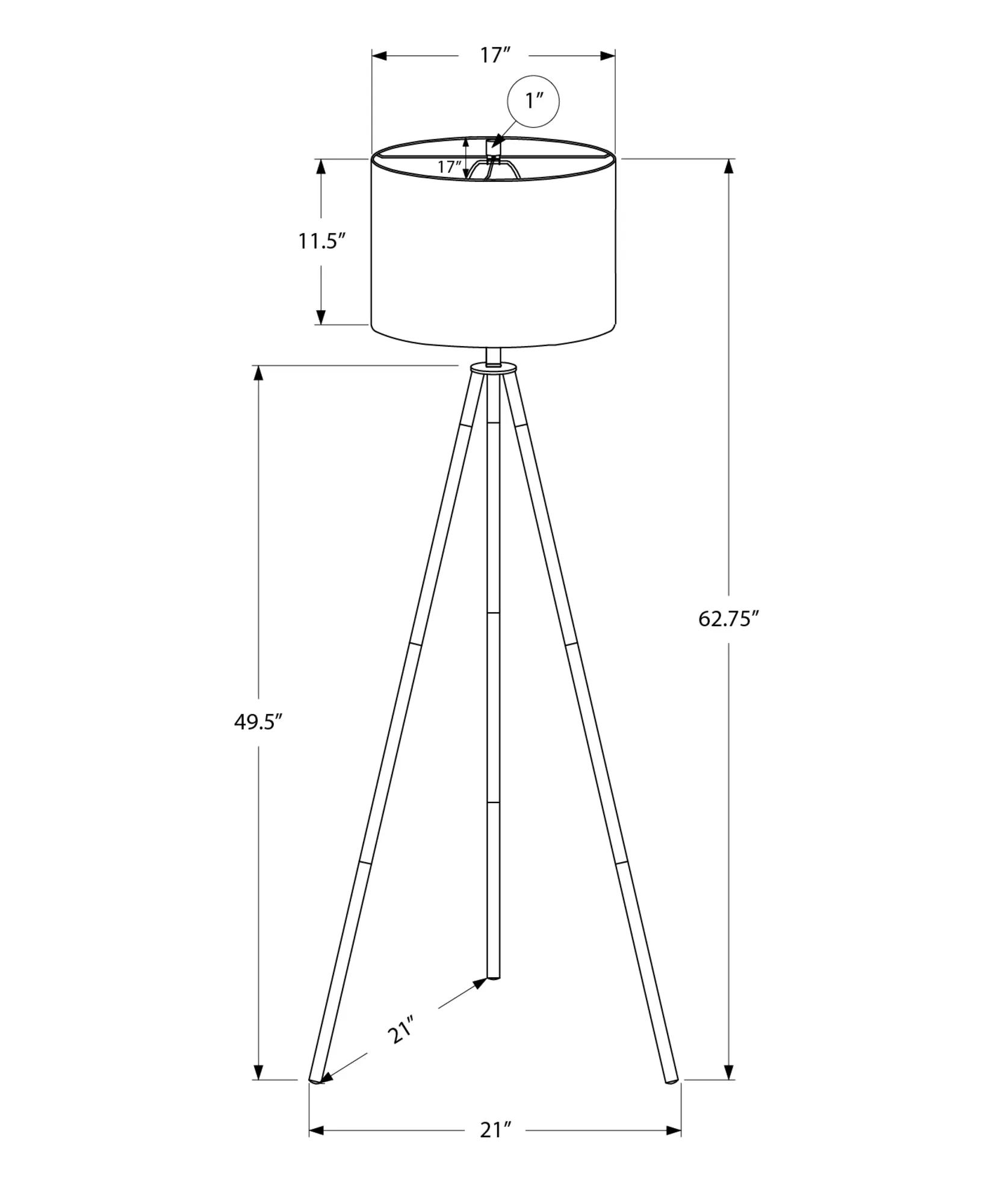 ChromaGlow 63" Floor Lamp - Sleek Black Metal Design with Ivory/Cream Shade