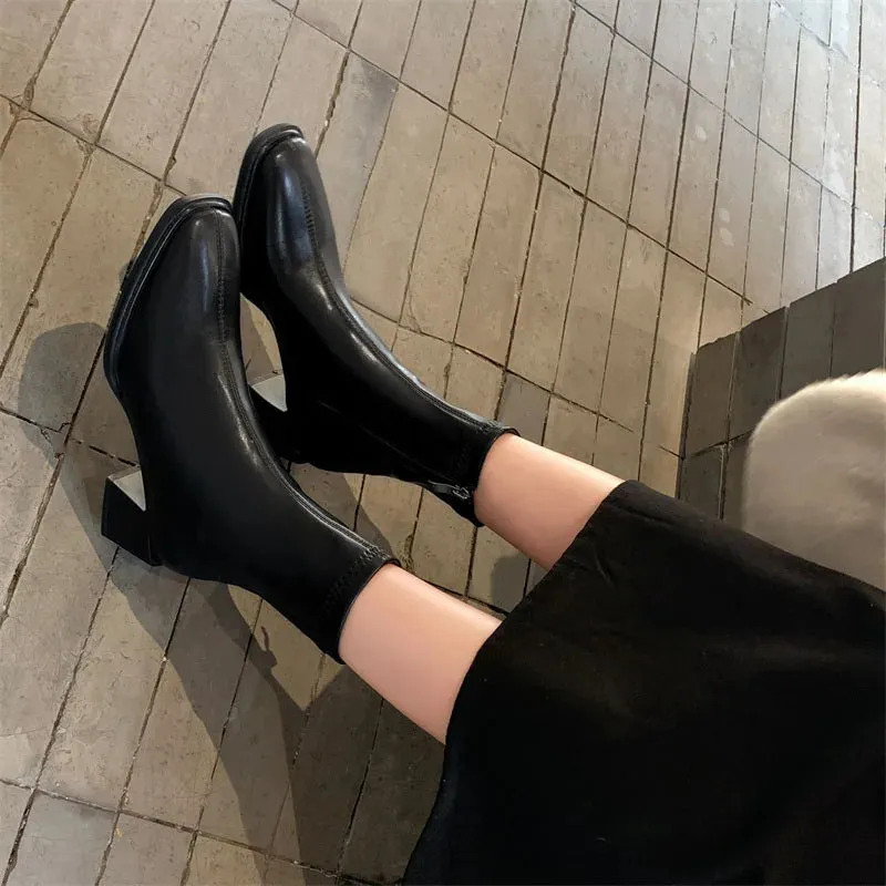 Declan Square Toe Leather Boots
