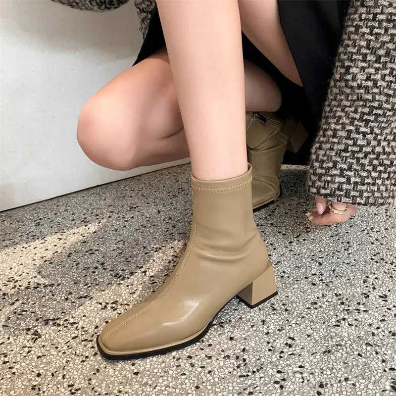 Declan Square Toe Leather Boots