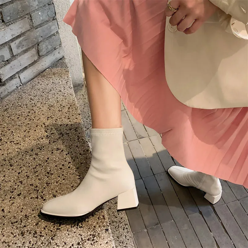 Declan Square Toe Leather Boots