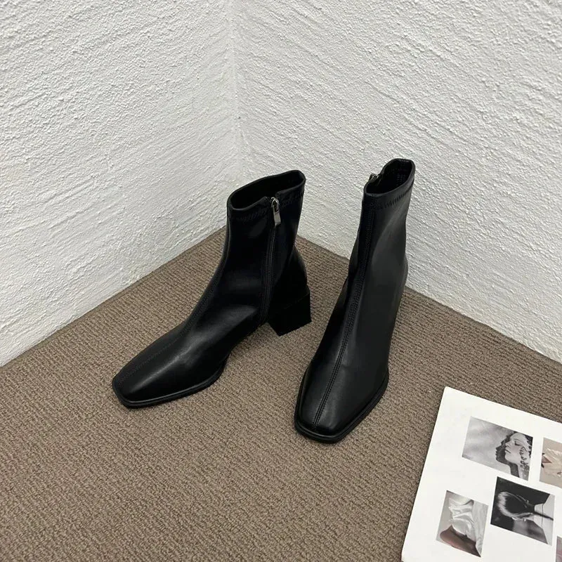 Declan Square Toe Leather Boots