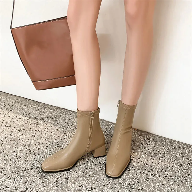 Declan Square Toe Leather Boots
