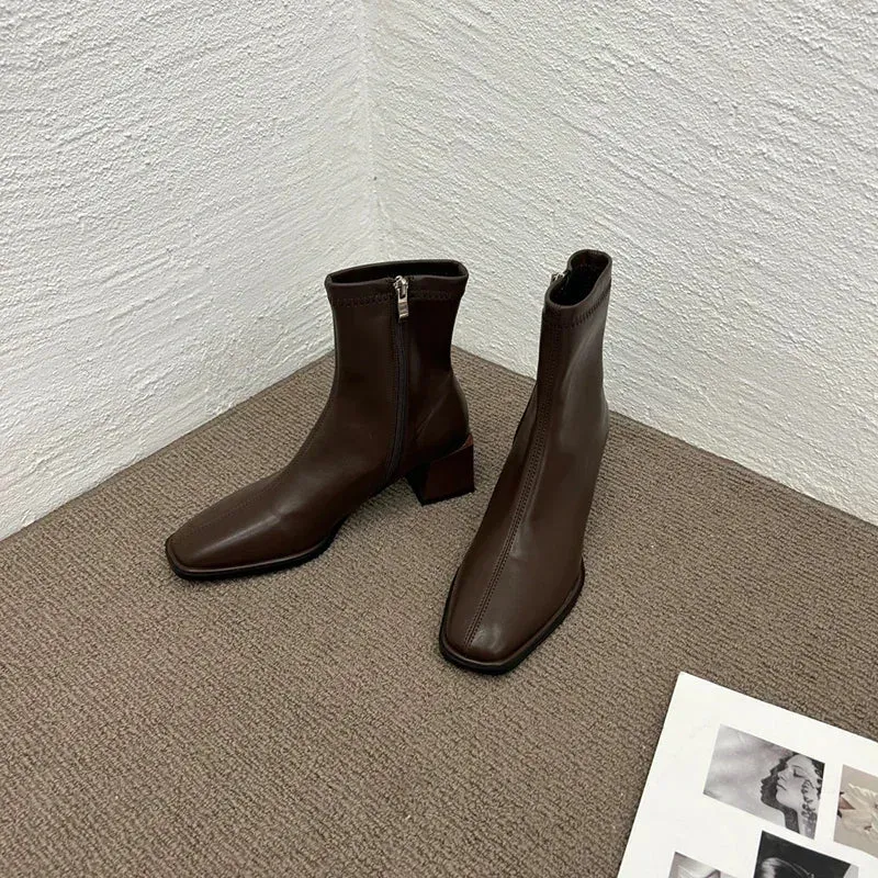Declan Square Toe Leather Boots
