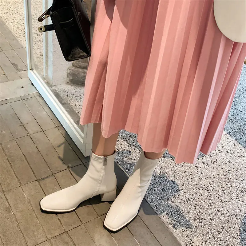 Declan Square Toe Leather Boots