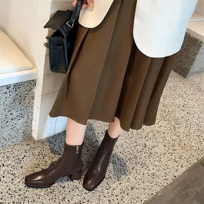 Declan Square Toe Leather Boots