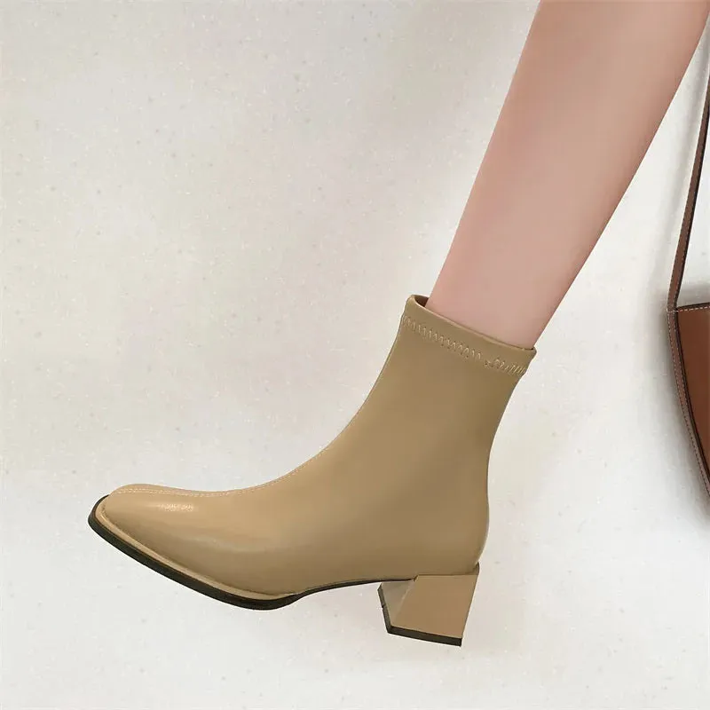 Declan Square Toe Leather Boots