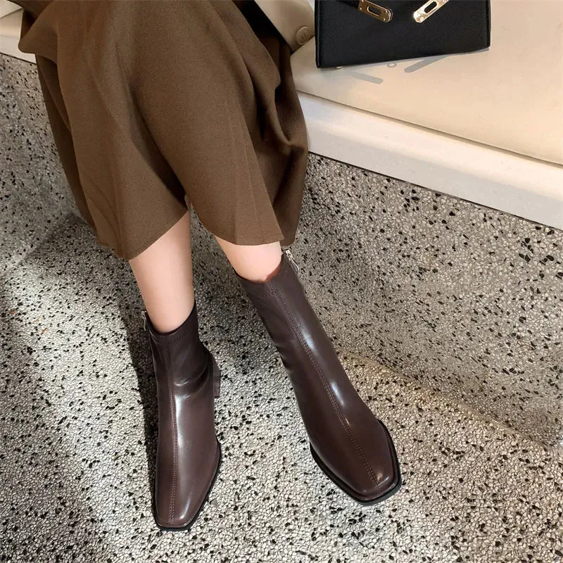 Declan Square Toe Leather Boots