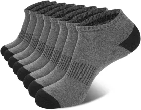 Eallco 8 Pairs Mens Ankle Socks Low Cut Socks for Men Short Socks Size 10-13 Black