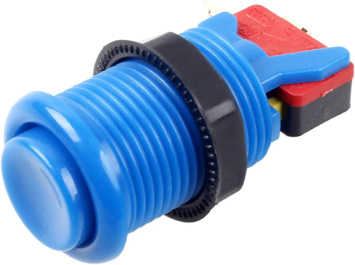 EG STARTS 6X American Style Standard Arcade Buttons Switchable Happ Type 30mm Push Button 3/16" Terminal for Jamma Mame Kit Parts (Blue)