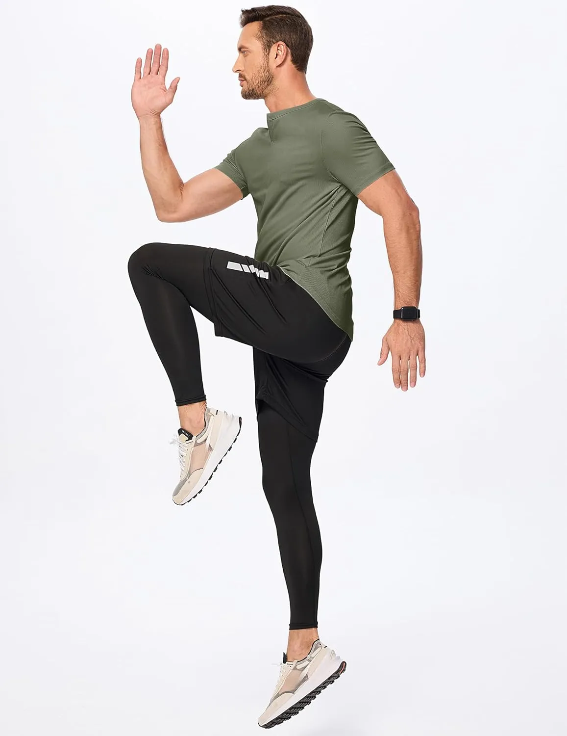 JMIERR Men's Muscle V-Neck T Shirt Short Sleeve Longline Ribbed Henley Shirt Gym Workout Athletic Tee Shirts