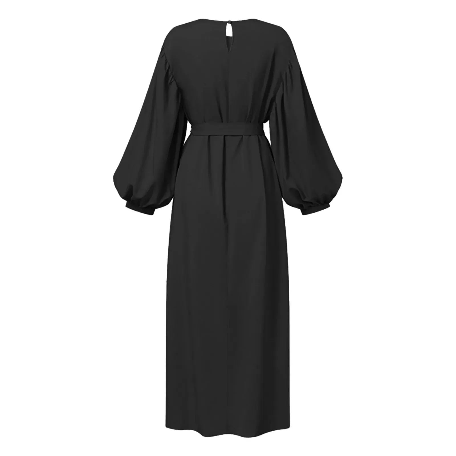 Muslim Long Sleeve Dress Prayer Clothes Women's  Solid Color Leisure Muslim Dress Robe Comfortable Breathable Muslim Costume
