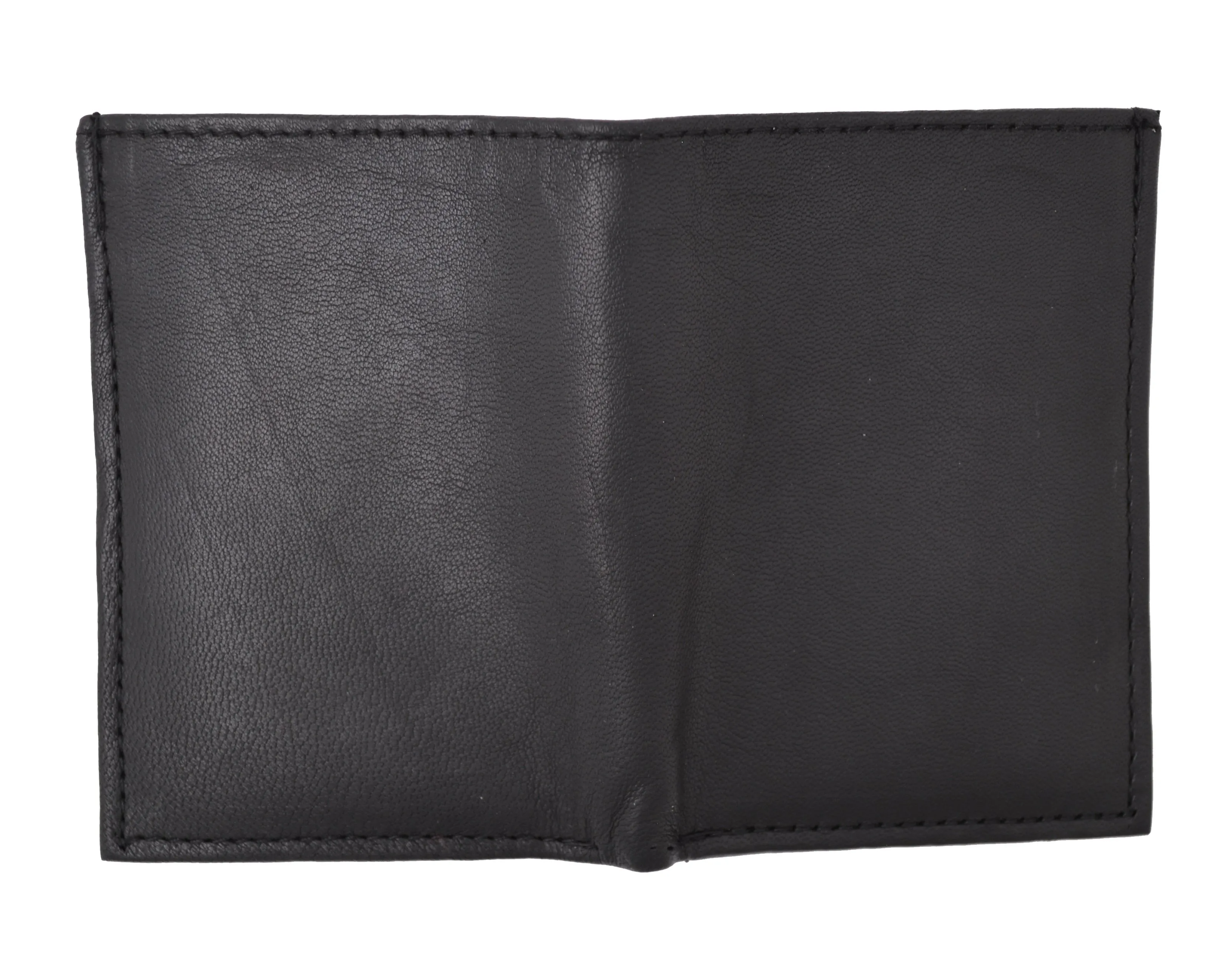 New RFID Blocking Slim Thin Mens Bifold Soft Genuine Leather ID Wallet Black Card Holder RFIDP71