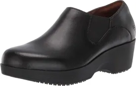 Shoes for Crews Clogs for Women, Slip Resistant, Water Resistant Slip-On Work Shoes for Food Service Chefs Kitchen Nurses Garden, Black, Leather