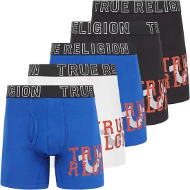 True Religion Cotton Stretch Mens Boxer Briefs, Mens Underwear Pack of 5